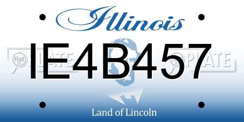IE4B457 Illinois License Plate