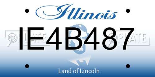 IE4B487 Illinois License Plate
