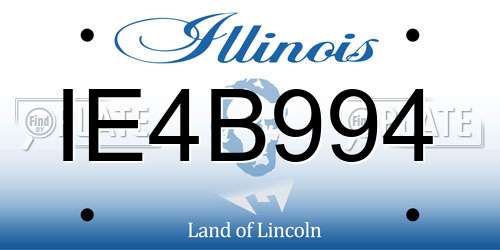 IE4B994 Illinois License Plate