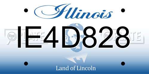 IE4D828 Illinois License Plate