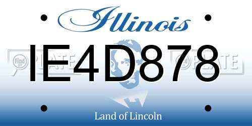 IE4D878 Illinois License Plate