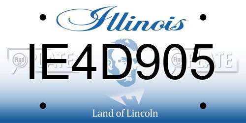 IE4D905 Illinois License Plate