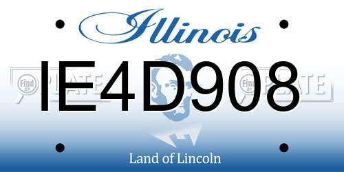 IE4D908 Illinois License Plate