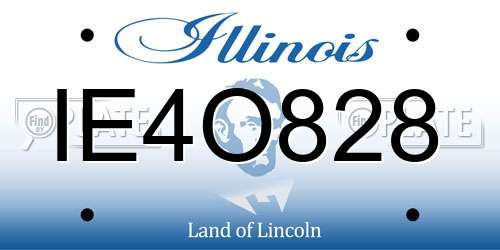 IE4O828 Illinois License Plate