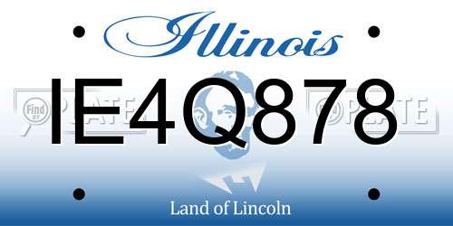 IE4Q878 Illinois License Plate