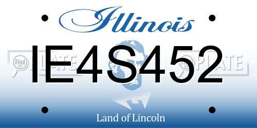 IE4S452 Illinois License Plate