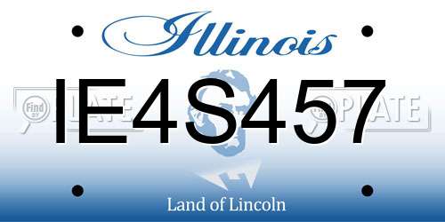 IE4S457 Illinois License Plate
