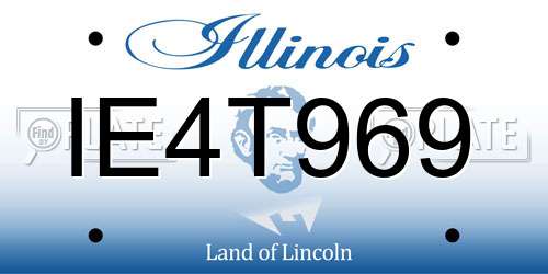 IE4T969 Illinois License Plate
