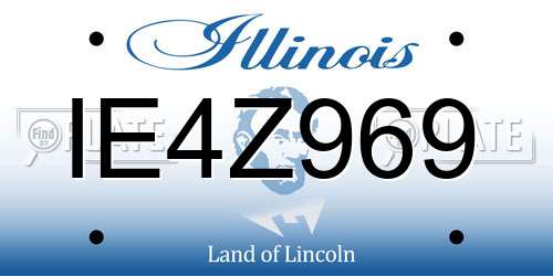IE4Z969 Illinois License Plate