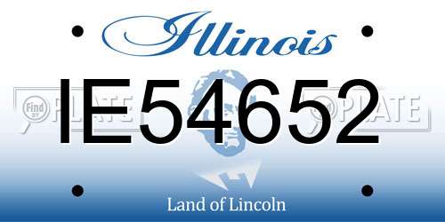 IE54652 Illinois License Plate