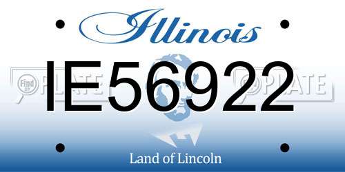 IE56922 Illinois License Plate
