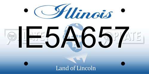 IE5A657 Illinois License Plate
