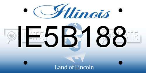 IE5B188 Illinois License Plate