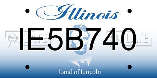 IE5B740 Illinois License Plate