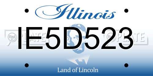 IE5D523 Illinois License Plate