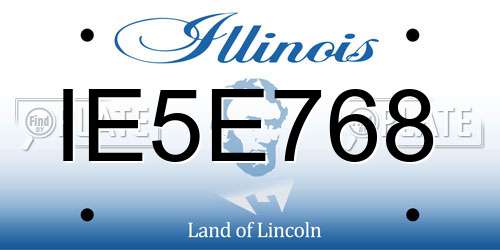 IE5E768 Illinois License Plate