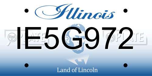 IE5G972 Illinois License Plate