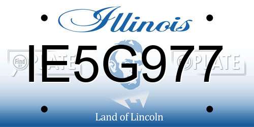 IE5G977 Illinois License Plate
