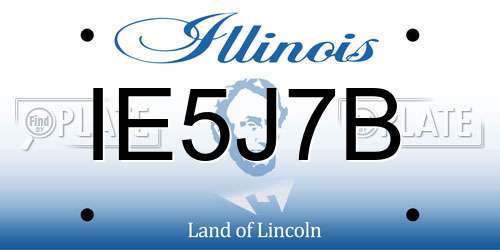 IE5J7B Illinois License Plate