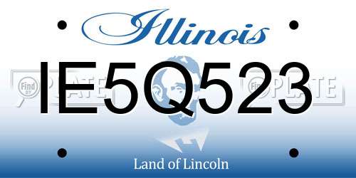IE5Q523 Illinois License Plate