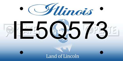 IE5Q573 Illinois License Plate