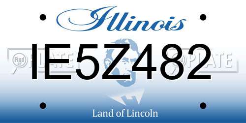 IE5Z482 Illinois License Plate