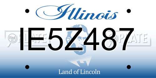 IE5Z487 Illinois License Plate