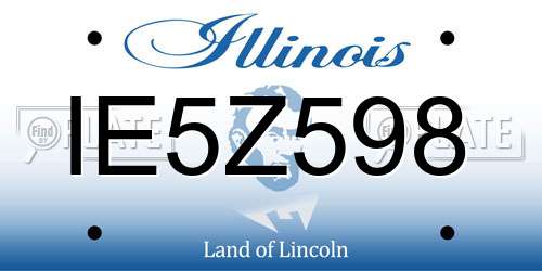 IE5Z598 Illinois License Plate