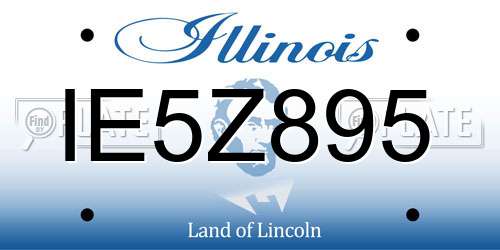 IE5Z895 Illinois License Plate