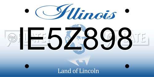 IE5Z898 Illinois License Plate