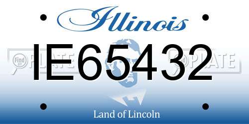 IE65432 Illinois License Plate