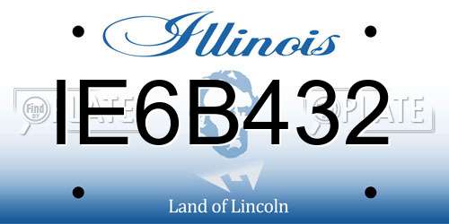 IE6B432 Illinois License Plate