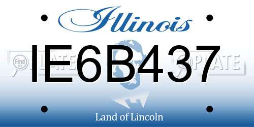IE6B437 Illinois License Plate