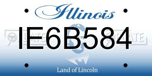 IE6B584 Illinois License Plate