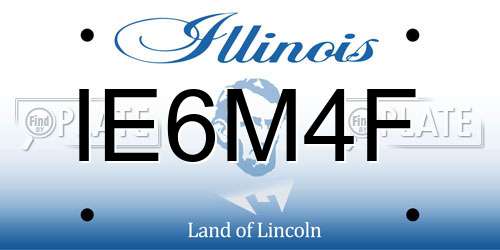 IE6M4F Illinois License Plate