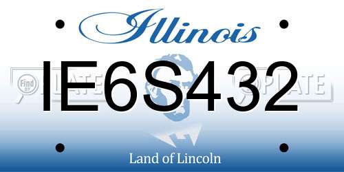 IE6S432 Illinois License Plate