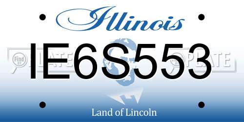 IE6S553 Illinois License Plate