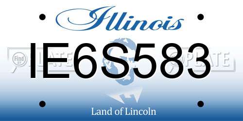 IE6S583 Illinois License Plate