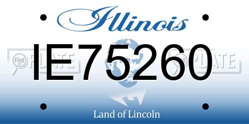 IE75260 Illinois License Plate