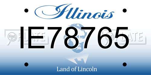 IE78765 Illinois License Plate
