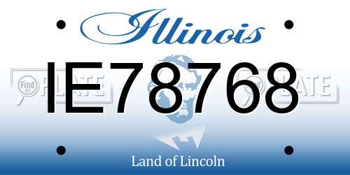 IE78768 Illinois License Plate
