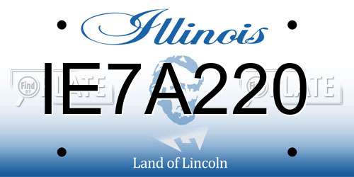 IE7A220 Illinois License Plate