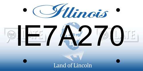 IE7A270 Illinois License Plate