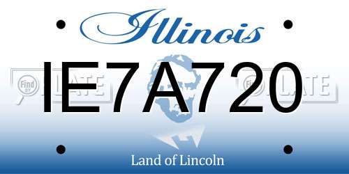 IE7A720 Illinois License Plate