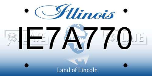 IE7A770 Illinois License Plate