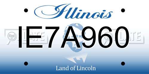 IE7A960 Illinois License Plate