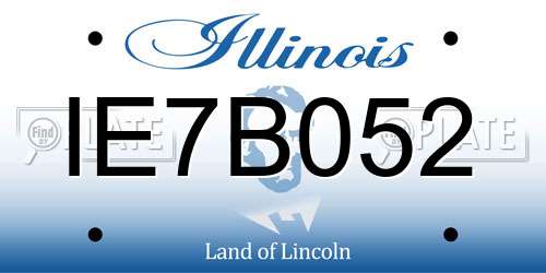 IE7B052 Illinois License Plate