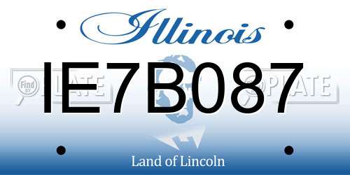 IE7B087 Illinois License Plate