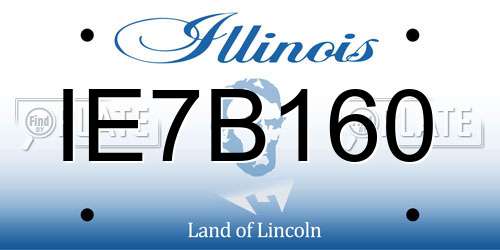 IE7B160 Illinois License Plate