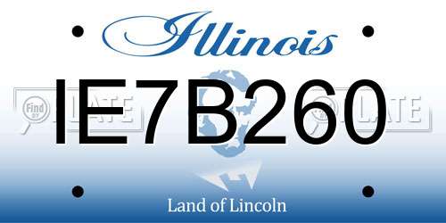 IE7B260 Illinois License Plate